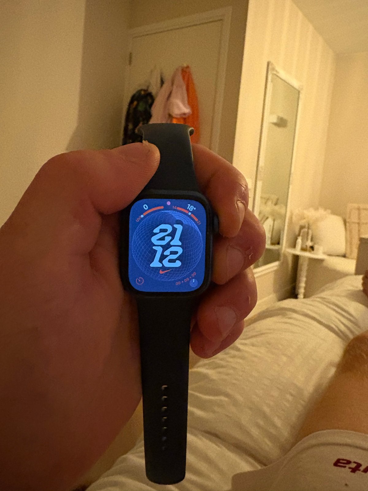 Apple Watch Series 7 GPS met extra sportbandje, Blauw, IOS, Ophalen of Verzenden, Waterdicht