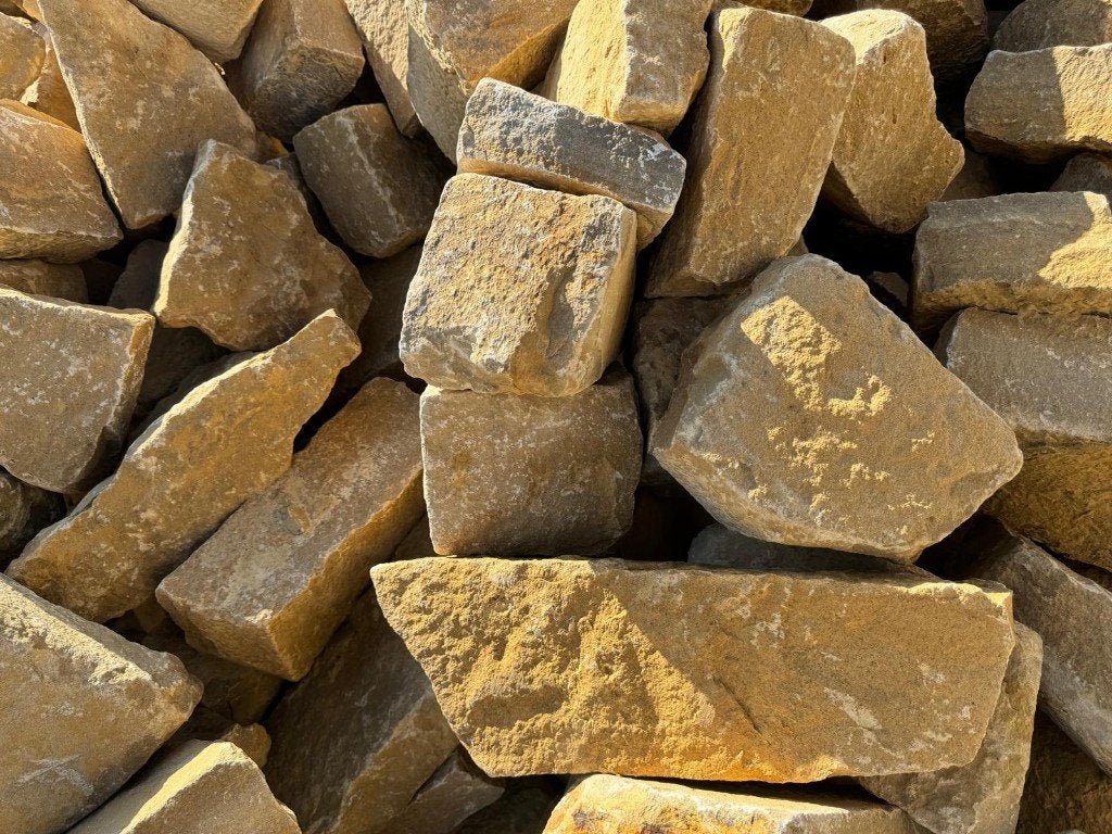 Saf Jaune stapelstenen Natuursteen Muur keien geel/beige, Zandsteen, Beige, Nieuw, Ophalen of Verzenden
