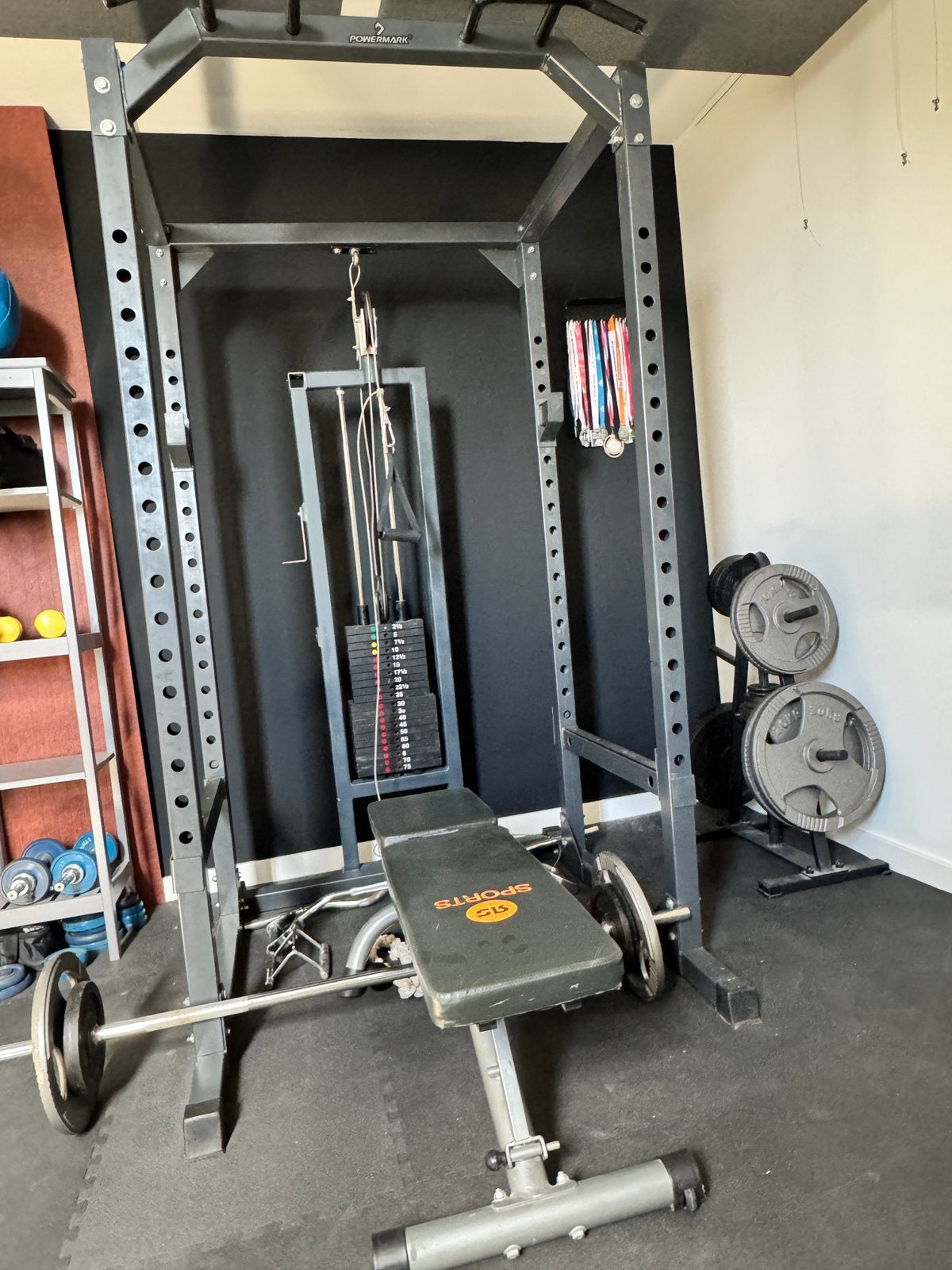Complete Homegym power cage/rack met accesiores, Sport en Fitness, Ophalen, Gebruikt, Metaal, Krachtstation