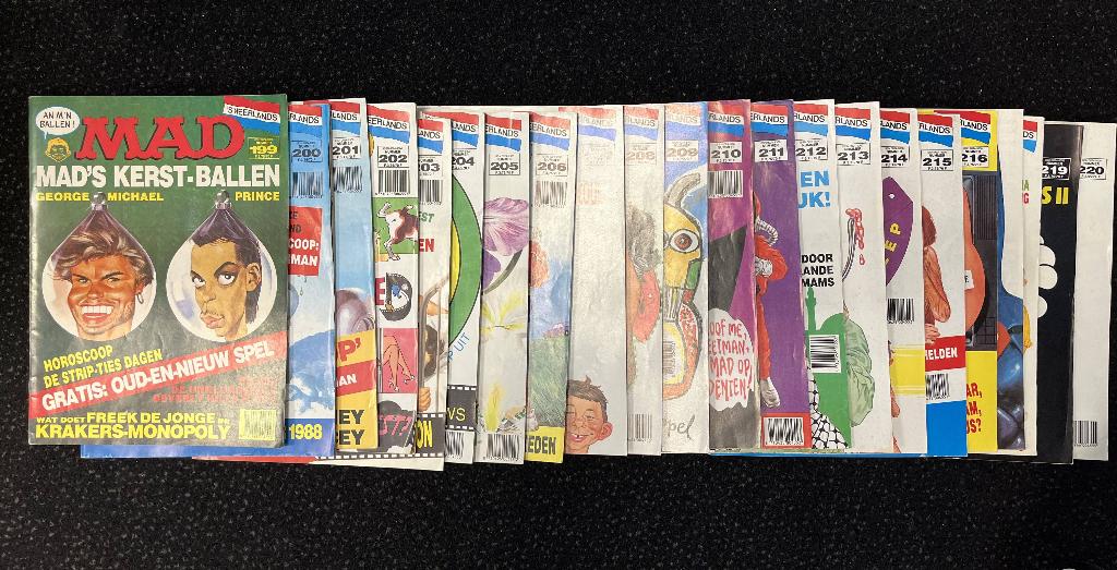 Bundel Nederlandse MAD magazine’s. No 111 t/m 269, Boeken, Stripboeken, Complete serie of reeks, Ophalen of Verzenden, Gelezen