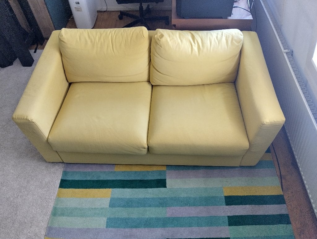 2-zits bank IKEA VIMLE geel, Ophalen, Gebruikt, 150 tot 200 cm, Tweepersoons