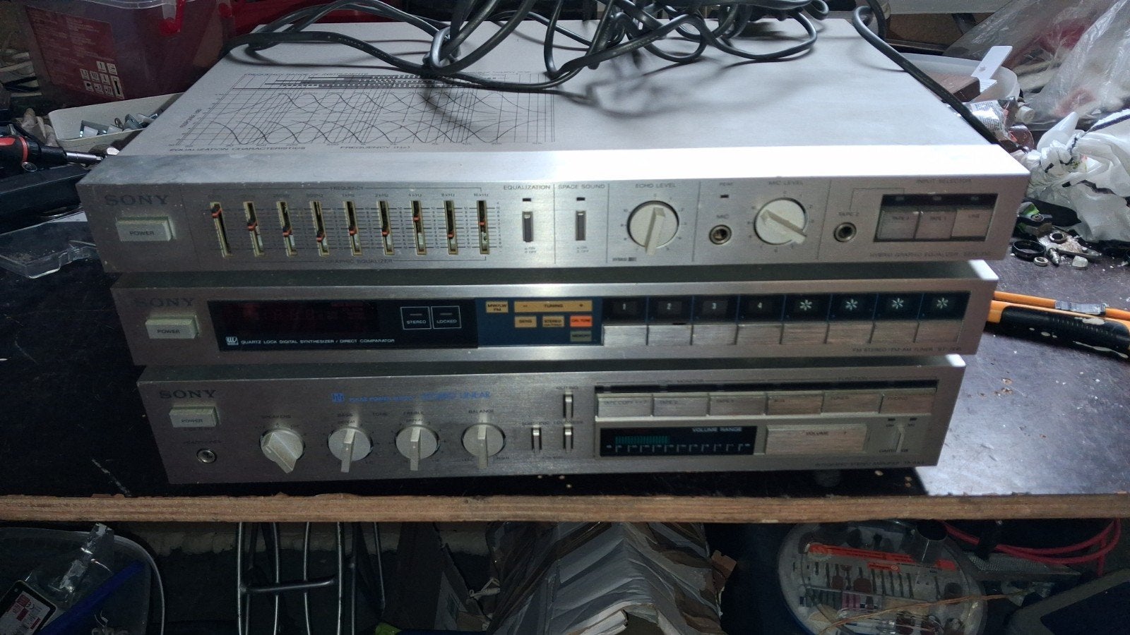 Sony setje,  vintage zoldervondst, Audio, Tv en Foto, Stereo-sets, Gebruikt, Tuner of Radio, Sony, Losse componenten