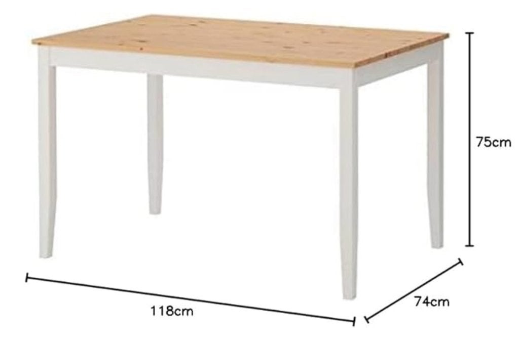 IKEA LERHAMN table antique stain light, Ophalen, Gebruikt, 50 tot 100 cm, 100 tot 150 cm