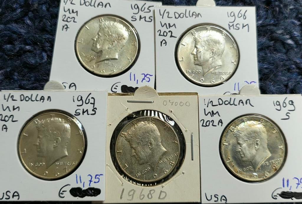 halve dollars amerika, Postzegels en Munten, Munten | Amerika, Verzenden, Noord-Amerika, Setje, Zilver