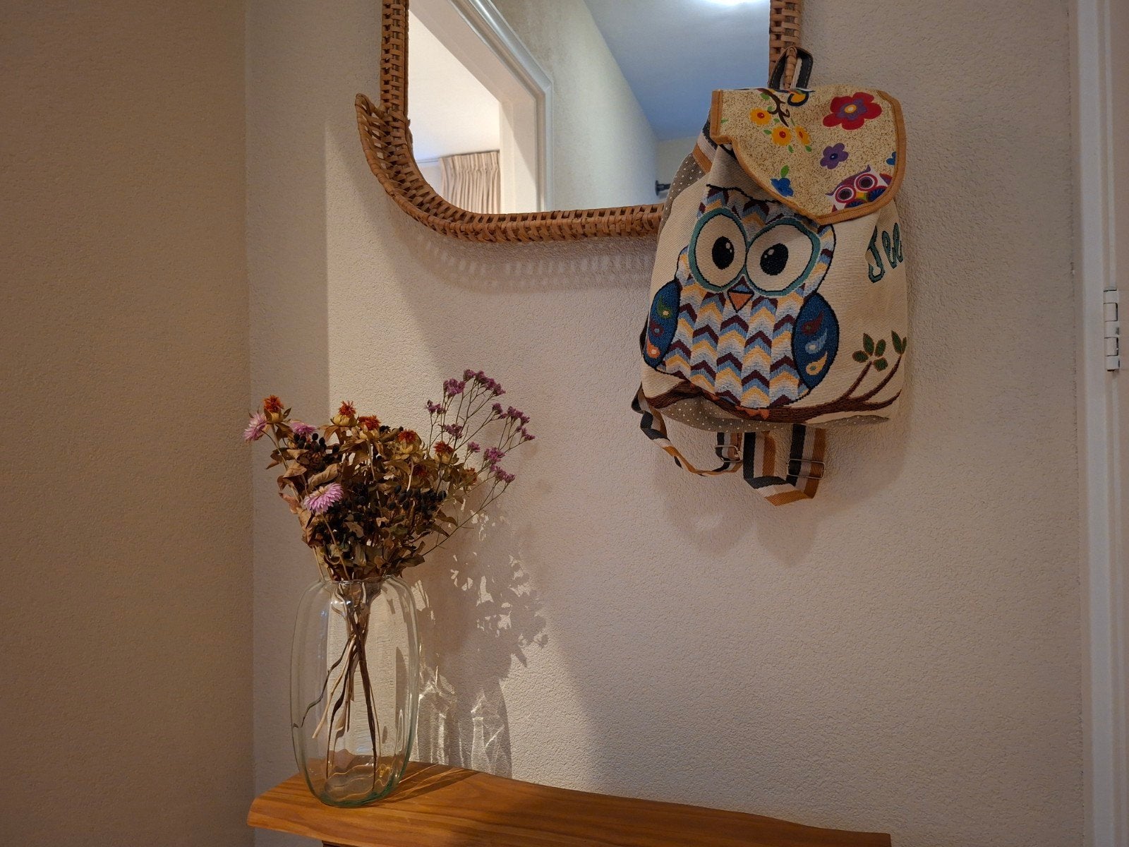 Leuke rugzak met uil design, Overige merken, Gebruikt, Minder dan 30 cm, Ophalen of Verzenden
