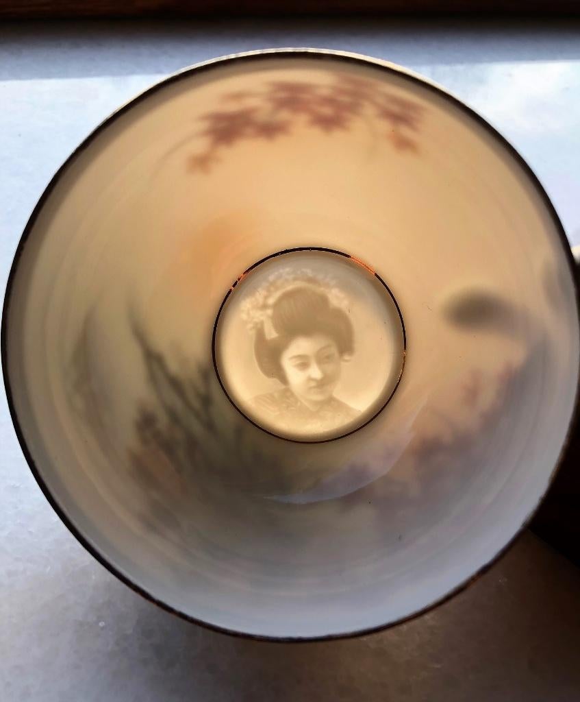 7 Vintage Japanse Kop en Schotel Geisha Eierschaal Porselein, Ophalen