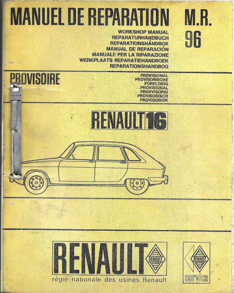 Renault 16 werkplaatsboek auto 1965 (A1413), Verzenden