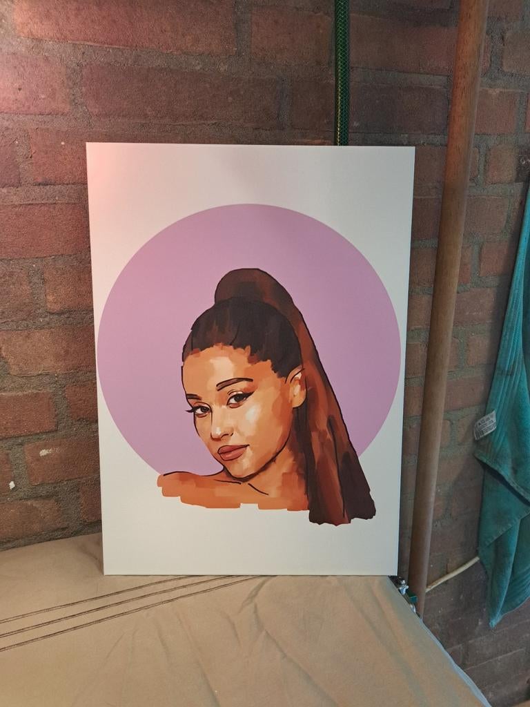 Ariana Grande print op metaalplaat, Huis en Inrichting, Minder dan 50 cm, Nieuw, Ophalen of Verzenden, Print