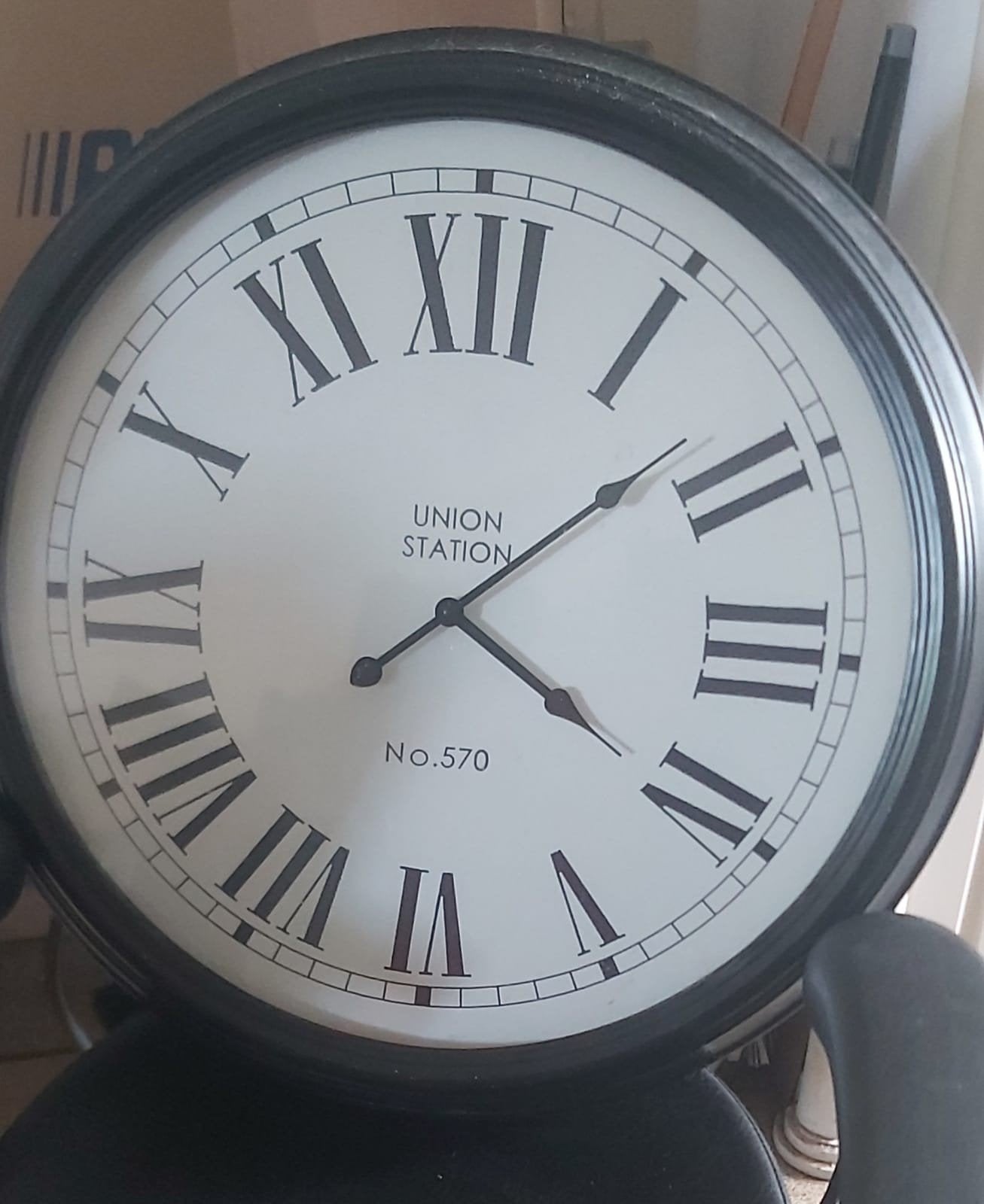 Union Station klok met Romeinse cijfers., Ophalen, Nieuw, Wandklok