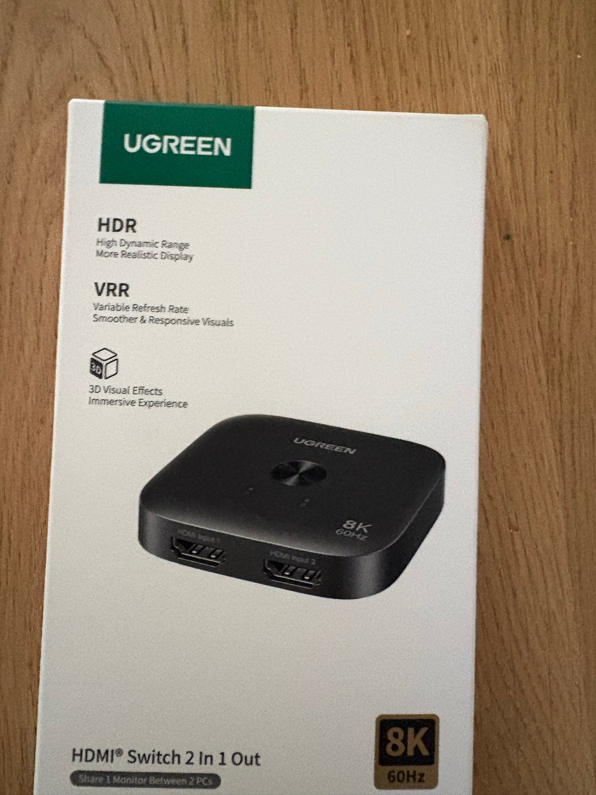 UGREEN HDMI Switch 2 in 1 uit - 8K 60Hz - Nieuw in verpakkin, Ophalen of Verzenden, Nieuw, Overige kabels