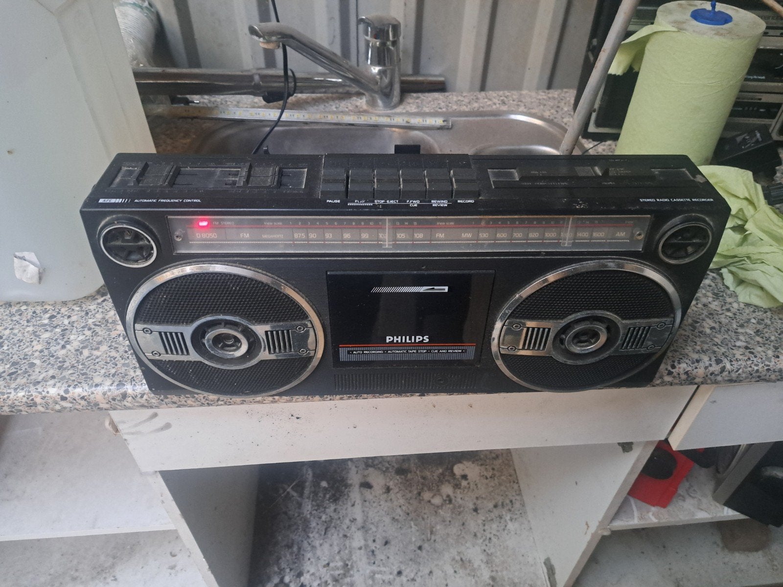t.k. philips radio cassette, Ophalen of Verzenden, Gebruikt, Radio