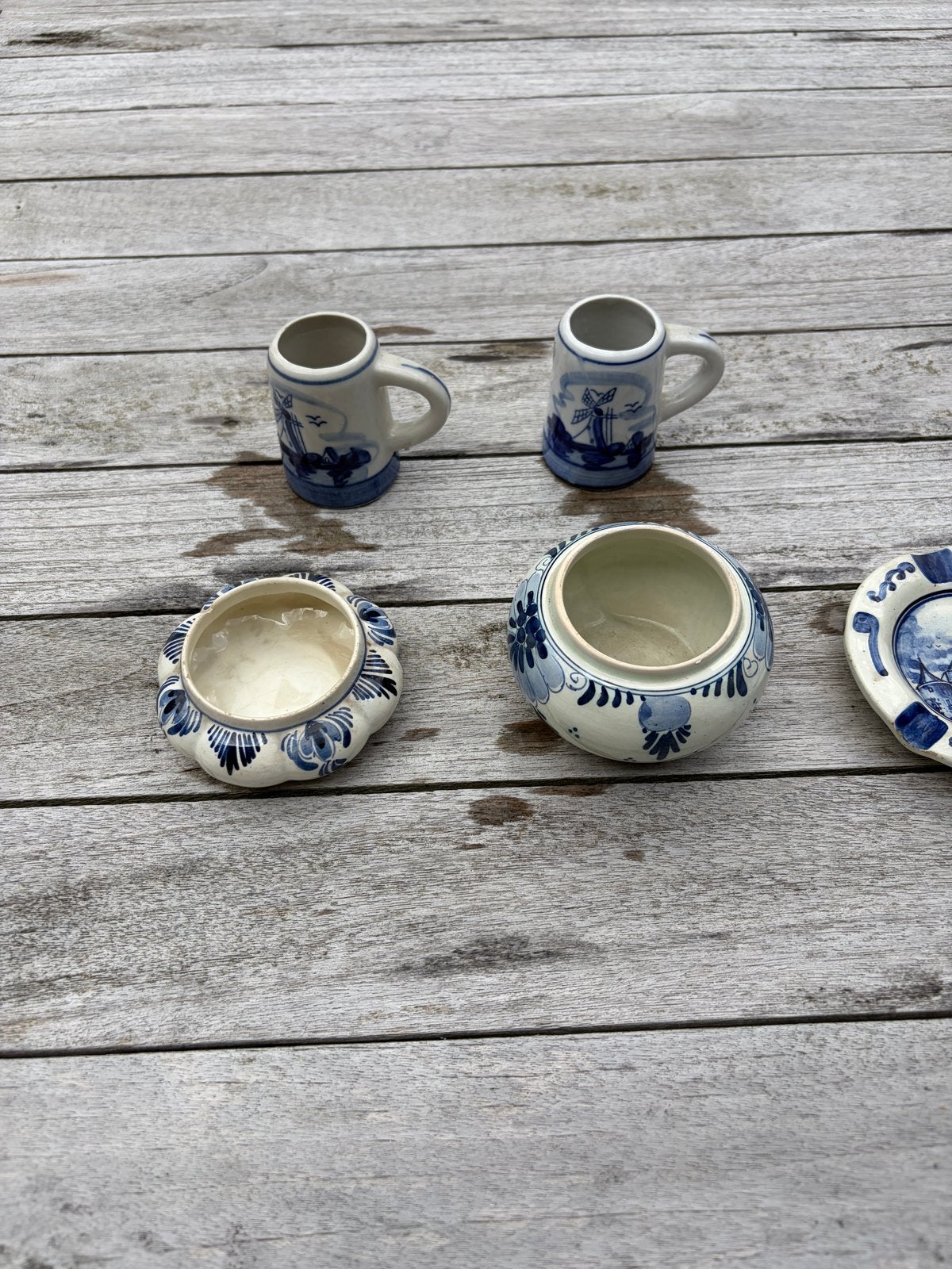 Delfts Blauw Miniatuur Servies Set - 5 Stuks, Antiek en Kunst, Ophalen