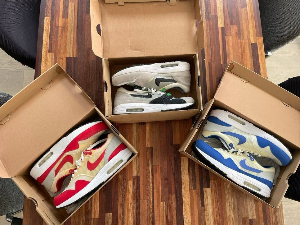 2x Nike Air 1 Maxim 1+   & 1x Nike Trainer  Maxim 1+ 2009, Overige kleuren, Ophalen of Verzenden, Sneakers of Gympen, Zo goed als nieuw