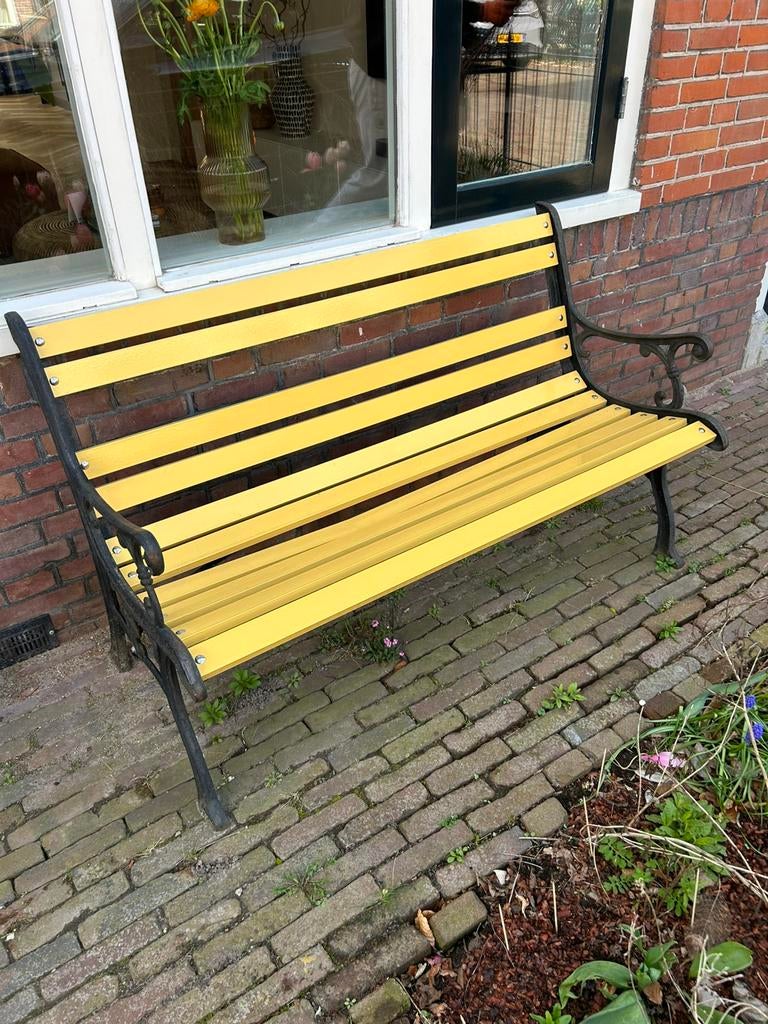 Gietijzeren tuinbank, Ophalen, Hout