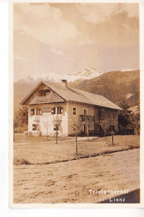 Fotokaart:Gasthof Tristacherhof bij Lienz. 14-09, Verzamelen, Ophalen of Verzenden, 1920 tot 1940, Ongelopen, Oostenrijk