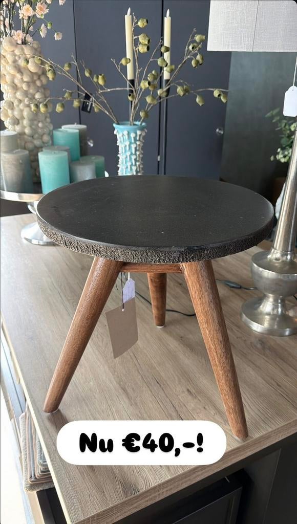 SALE! DTP import krukje/ bijzettafel, Huis en Inrichting, Tafels | Bijzettafels, Ophalen, Nieuw, Rond, Minder dan 55 cm