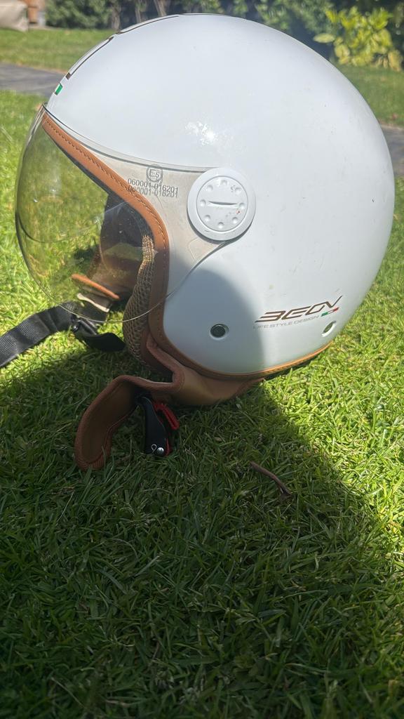 Beon Design luxe witte scooter helm maat L, Ophalen of Verzenden, Gebruikt, Large