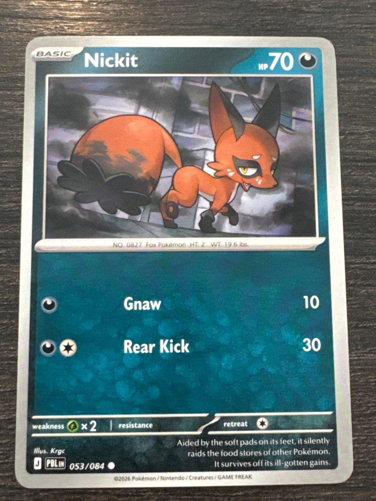Pokémon Kaart - Nickit 053/084 - Basic - Zo goed als nieuw, Ophalen of Verzenden, Zo goed als nieuw, Losse kaart