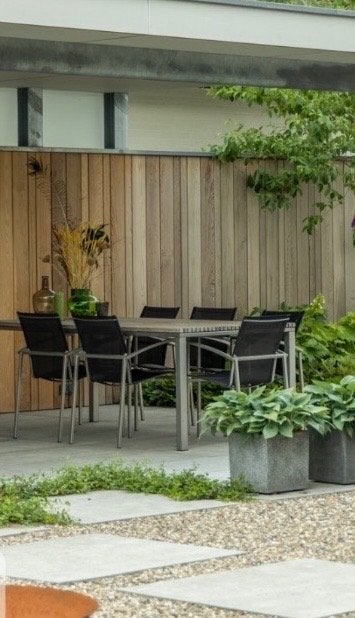 Tuinset Tribu Versus met 6 stoelen, Ophalen, Gebruikt, Rechthoekig, Teakhout