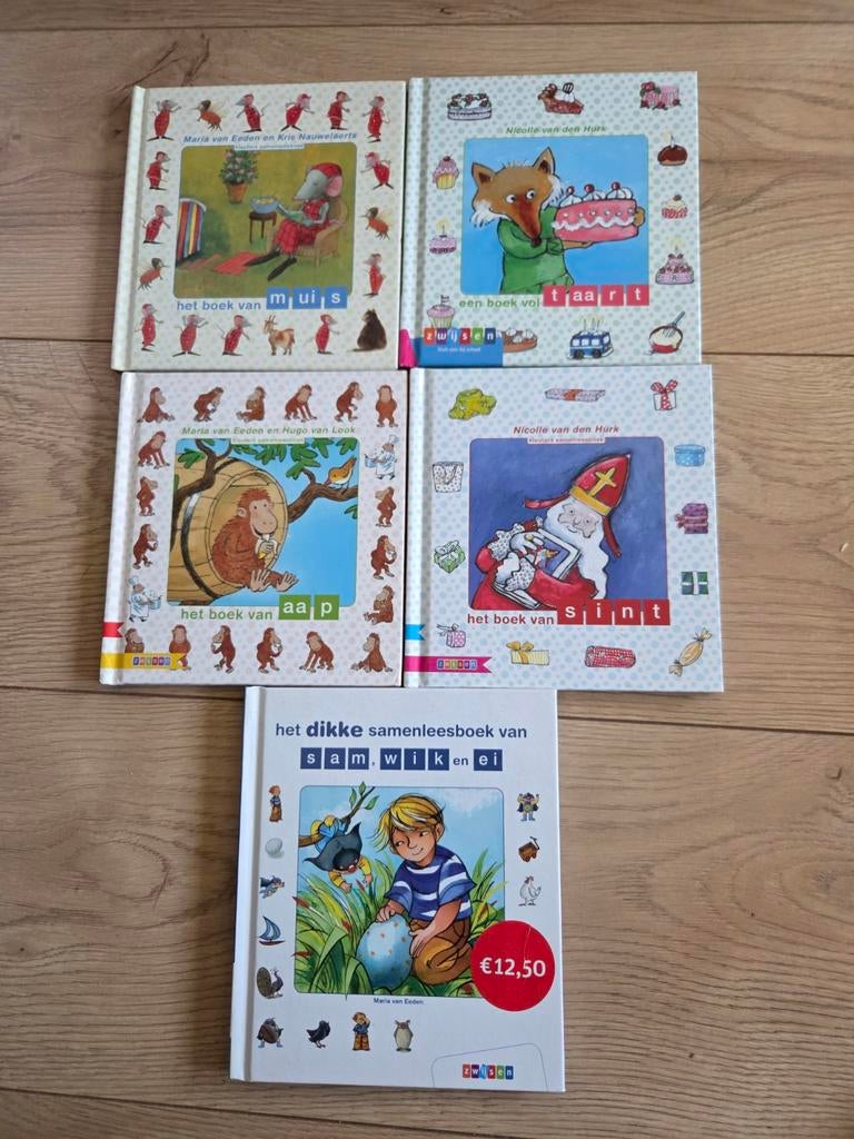5 boeken van zwijsen leren lezen taart muis aap sam ei sint, Hobby en Vrije tijd, Kaarten | Zelf maken, Overige typen, Overige thema's