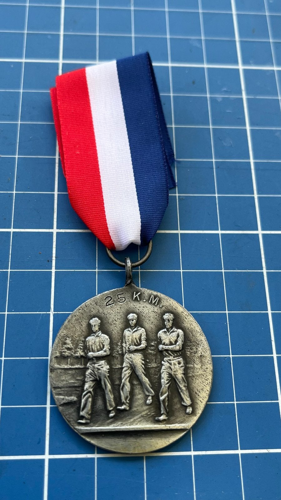 Sport Medaille Nederlandse Arbeidsfront 1943 NSB  25 KM Mars, Ophalen of Verzenden, Nederland, Lintje, Medaille of Wings