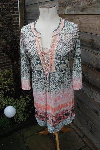 Jurk grijs/ oranje Hale Bob mt S Vaste prijs AANBIEDING, Ophalen of Verzenden, Zo goed als nieuw, Maat 36 (S), Grijs