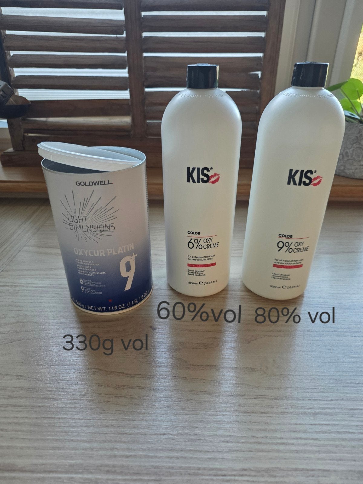 KIS Oxy Creme 6% en 9% en Goldwell Oxycur Platin 9, Ophalen of Verzenden, Gebruikt, Haarverzorger of -hersteller