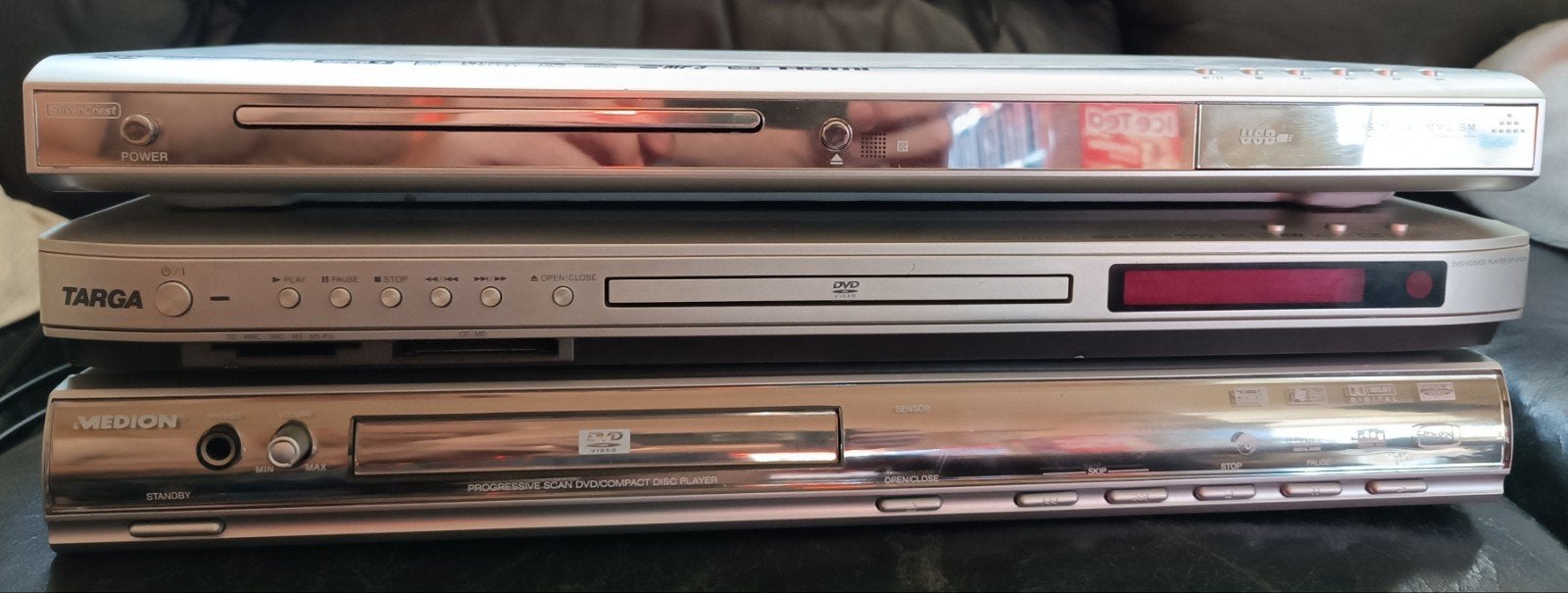 3 DVD spelers: Targa, Silvercrest, Medion met remote/manual, Ophalen of Verzenden, Gebruikt, Dvd-speler, Overige merken