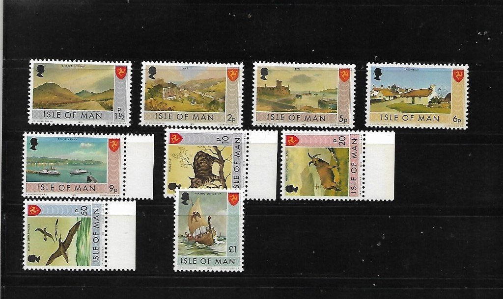 Isle of Man  9 zegels uit Serie 12-27  Postfris, Ophalen, Postfris