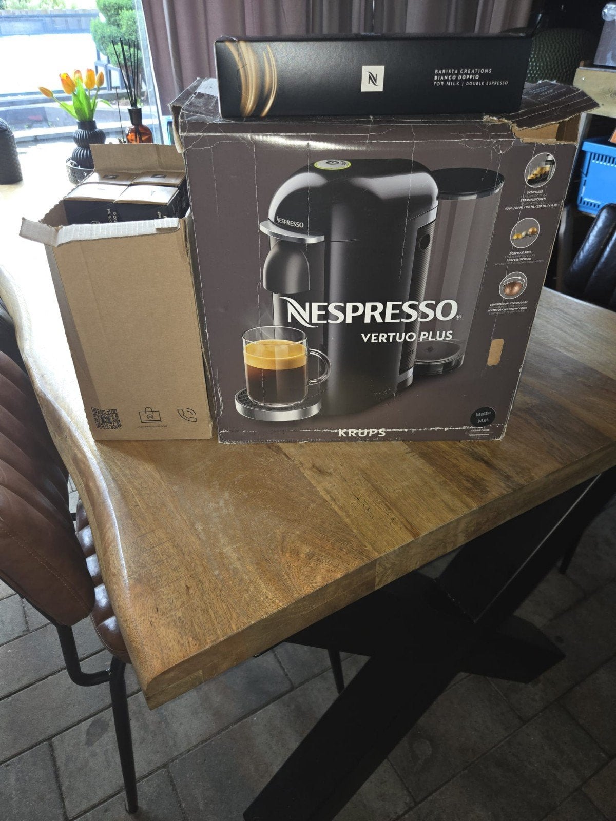 Nespresso Vertuo Plus Krups koffiemachine met capsules, Koffiepads en cups, 10 kopjes of meer, Koffiemachine, Ophalen of Verzenden