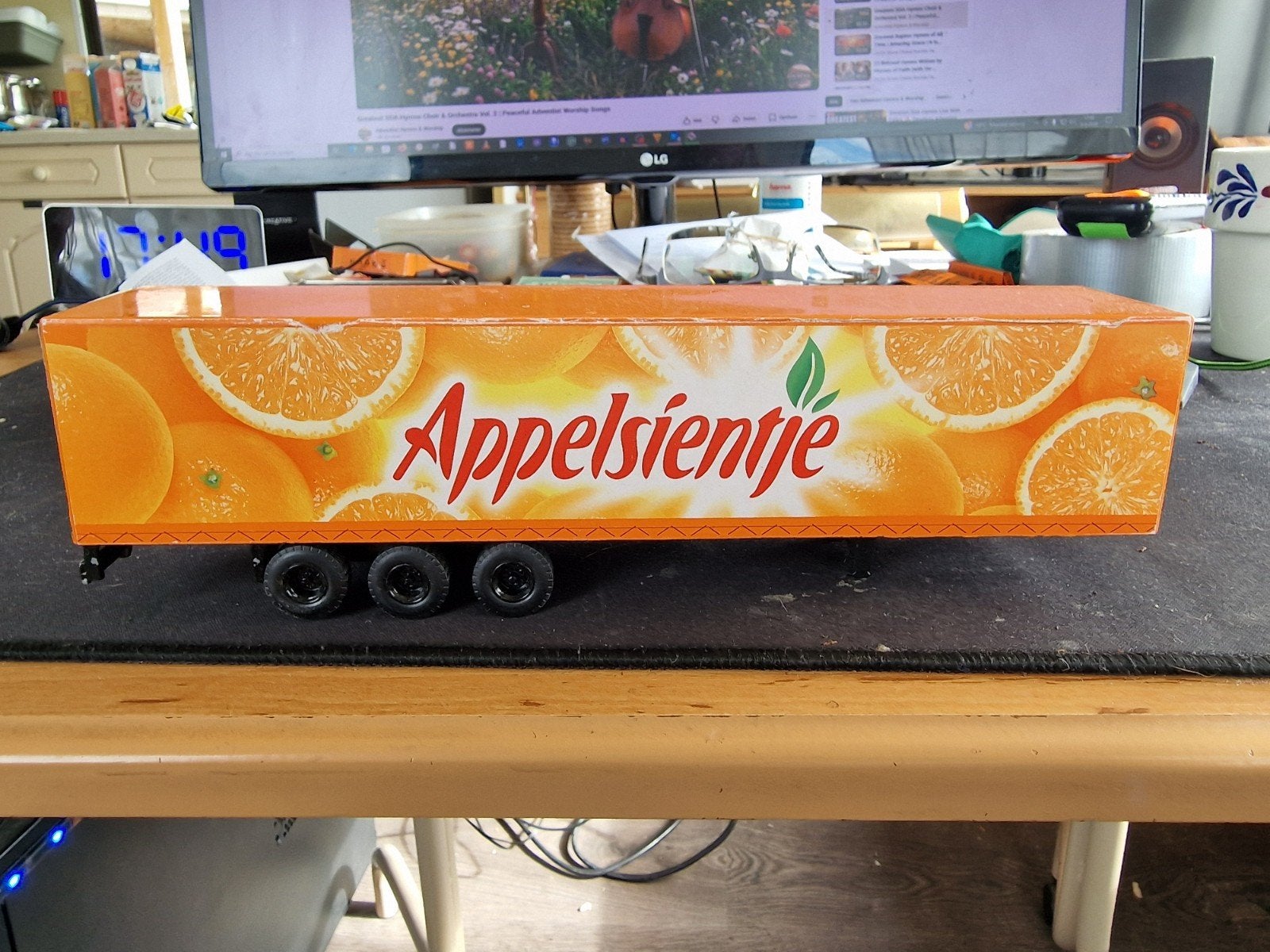 Appelsientje oplegger model vrachtwagen, Overige merken, Gebruikt, 1:32 tot 1:50, Ophalen of Verzenden