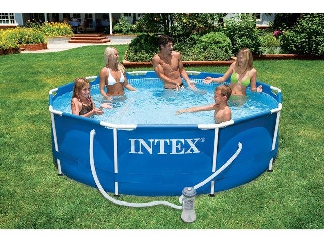 Intex metal frame pool met pomp 366x76 Nieuwe, Ophalen, Nieuw, Overige typen