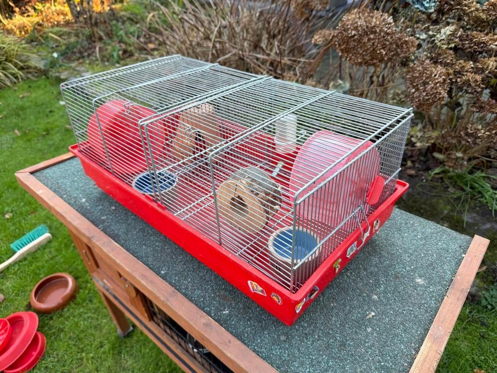 Hamsterkooi met toebehoren, Dieren en Toebehoren, Ophalen of Verzenden, Metaal, Vogelkooi