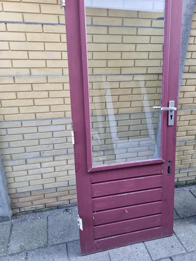 Buitendeur hardhhout, Ophalen, Gebruikt, Buitendeur, 200 tot 215 cm
