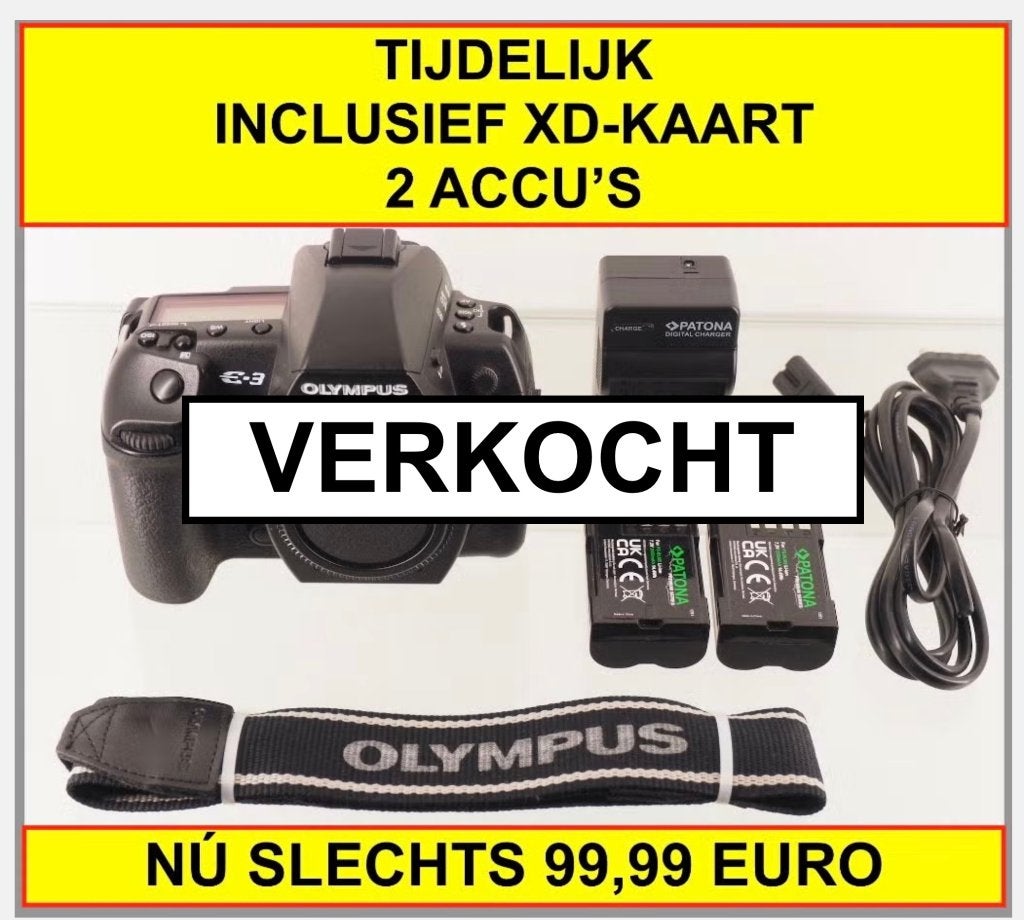 TIJDELIJK Olympus E-3  VOOR 99,99 euro INCL XDkaart+ 2accu's, Kantelbaar/draaibaar scherm, Gebruikt, Ophalen of Verzenden, Olympus