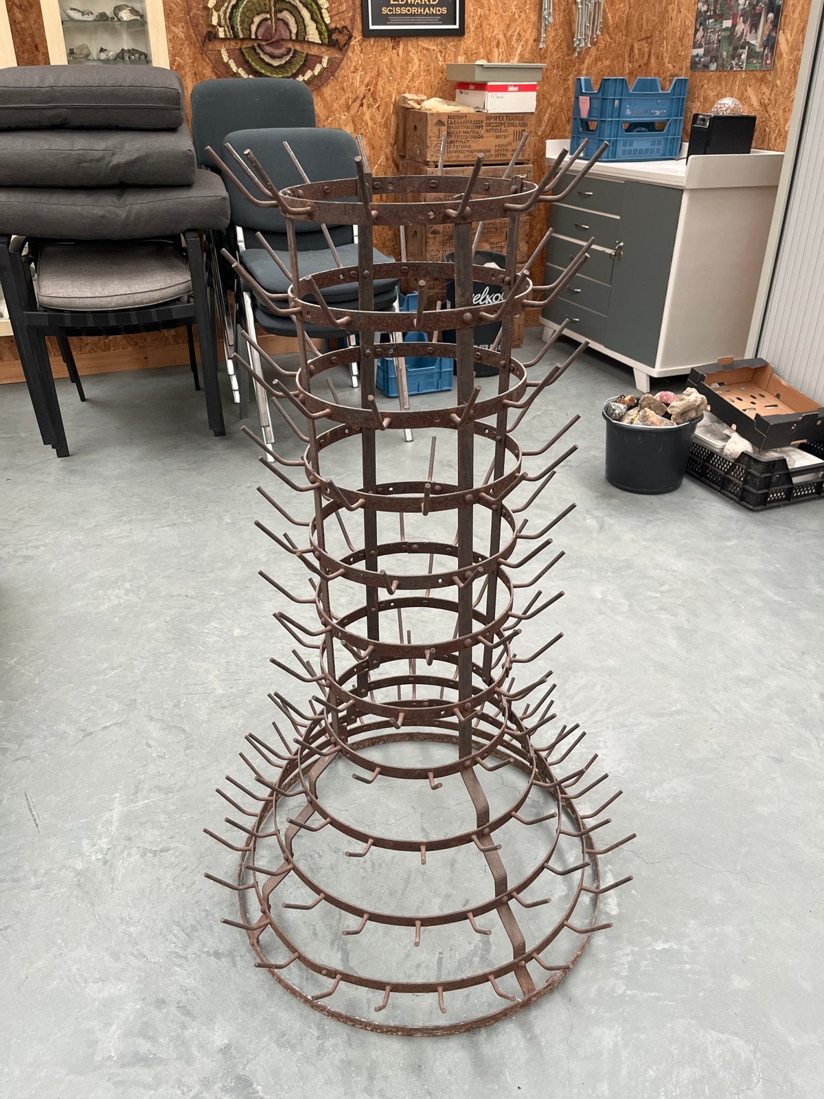 Frans brocante design = eyecatcher wijnflessenrek xl deco, Antiek en Kunst, Ophalen