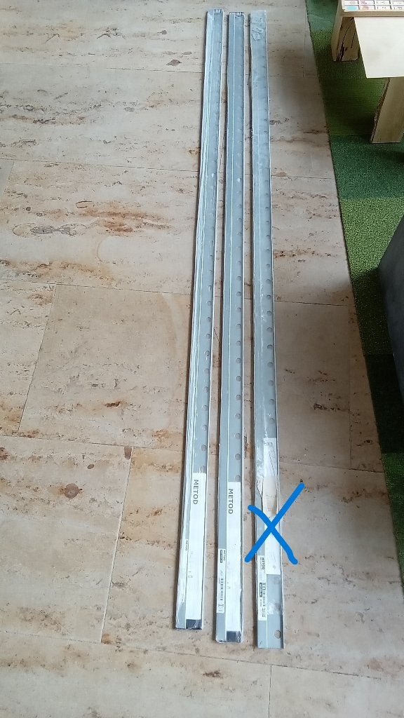 IKEA ophangrail voor METOD keukenkasten 2X, Nieuw, Minder dan 100 cm, 25 tot 50 cm, 50 tot 100 cm