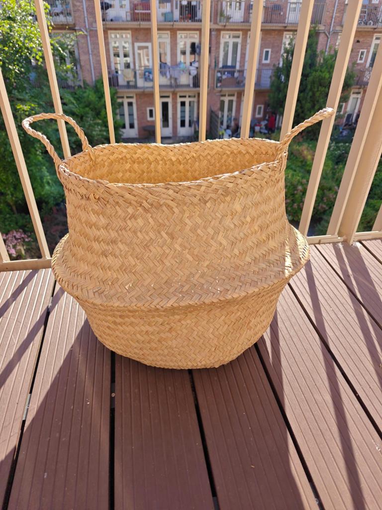 IKEA rieten mand, 35x40cm, opvouwbaar, Gebruikt, Mand, Rond, Ophalen of Verzenden