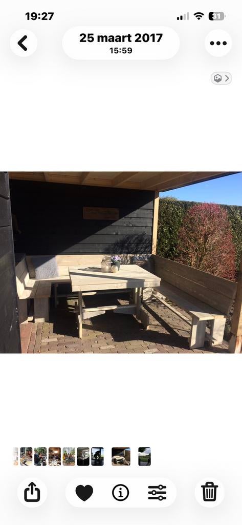 Tuin set van steiger delen gemaakt., Ophalen, Vierkant, Hout
