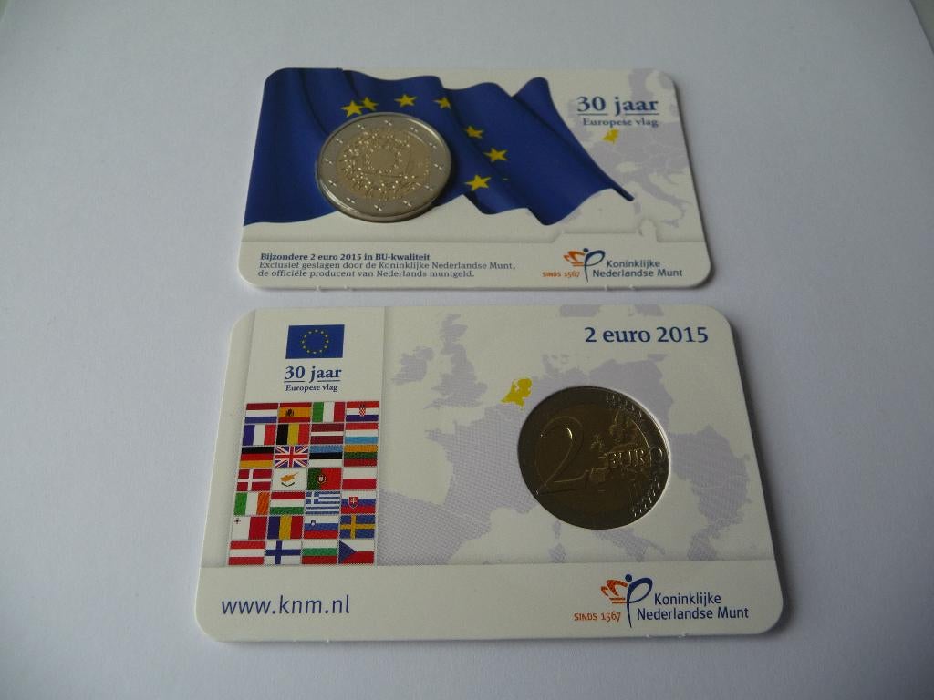 2 euro 30 jaar Europese vlag 2015 in coincard, Postzegels en Munten, Munten | Europa | Euromunten, Verzenden, Overige landen, 2 euro