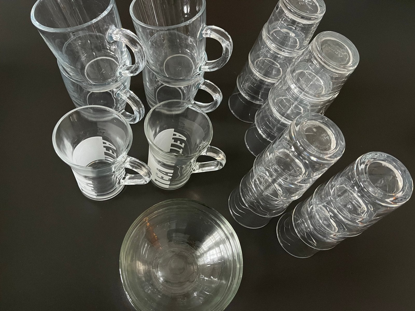 Glazen set: limonade, thee en schaaltjes, Ophalen, Glas of Glazen, Gebruikt, Glas