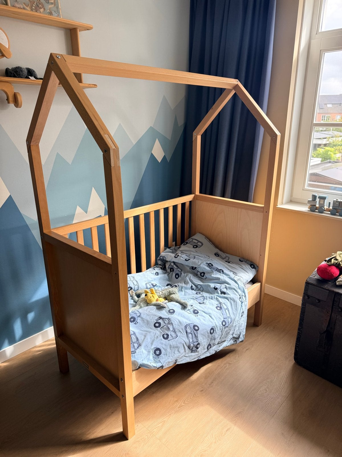 Bopita My First House Ledikant/Kinderbedje 60x120, Ophalen, 190 cm of minder, Hout, Verstelbaar