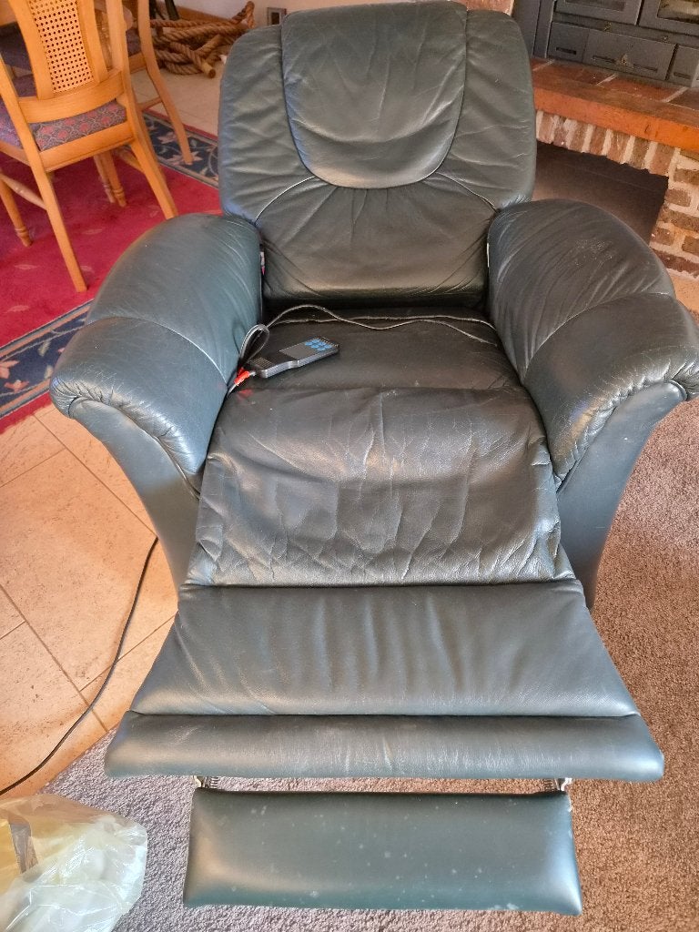 relaxfauteuil, Huis en Inrichting, Fauteuils, Ophalen, Gebruikt, 50 tot 75 cm, Leer