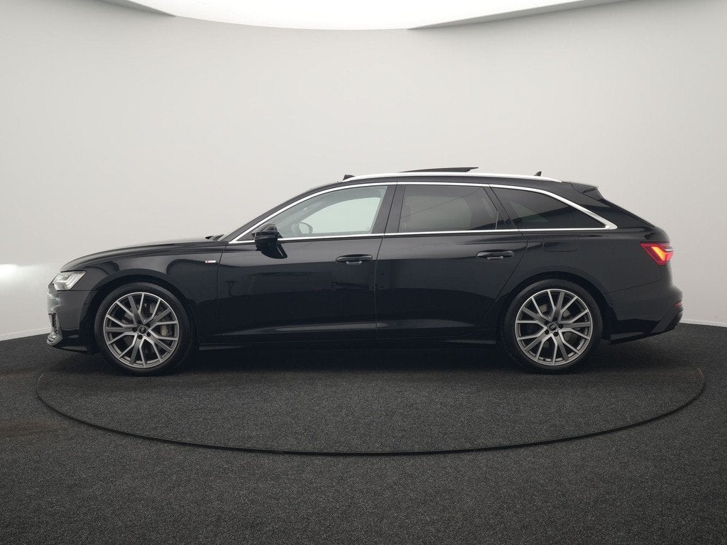 Audi A6 Avant 50 TFSI e Quattro 2x S Line PHEV 300pk Dealer, Automaat, 77 km/l, Gebruikt, Zwart