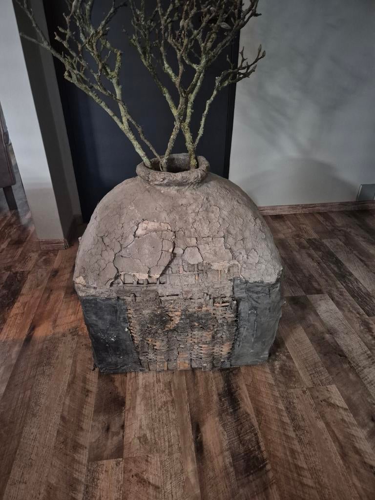Xxl oude leemmand, Ophalen of Verzenden, Rechthoekig, 125 cm of meer