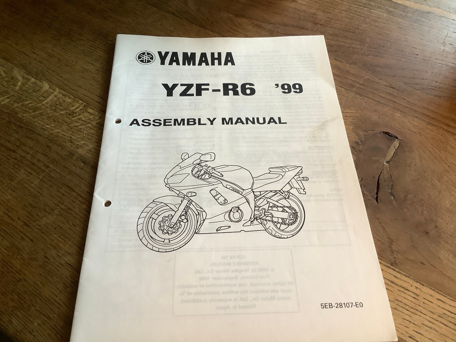 Yamaha YZF-R6 '99 Montagehandleiding. (23), Motoren, Handleidingen en Instructieboekjes, Verzenden, Yamaha