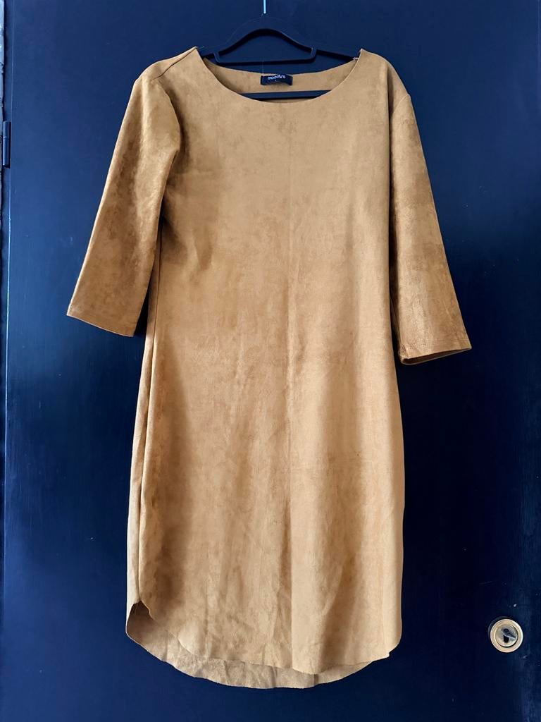 Suède jurk Moody's maat L (valt als maat 38), Kleding | Dames, Jurken, Nieuw, Maat 38/40 (M), Bruin, Knielengte, Ophalen of Verzenden