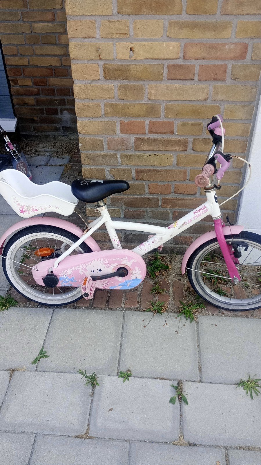 Leuke roze meisjesfiets 16 inch met achterzitje, Terugtraprem, Onbekend, Ophalen of Verzenden, 16 tot 20 inch