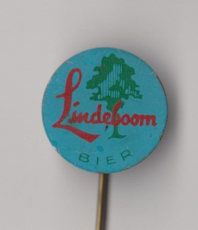 Lindeboom Bier Blauw logo speldje, Verzamelen, Gebruikt, Niet vindbaar, Niet vindbaar, Speldje of Pin