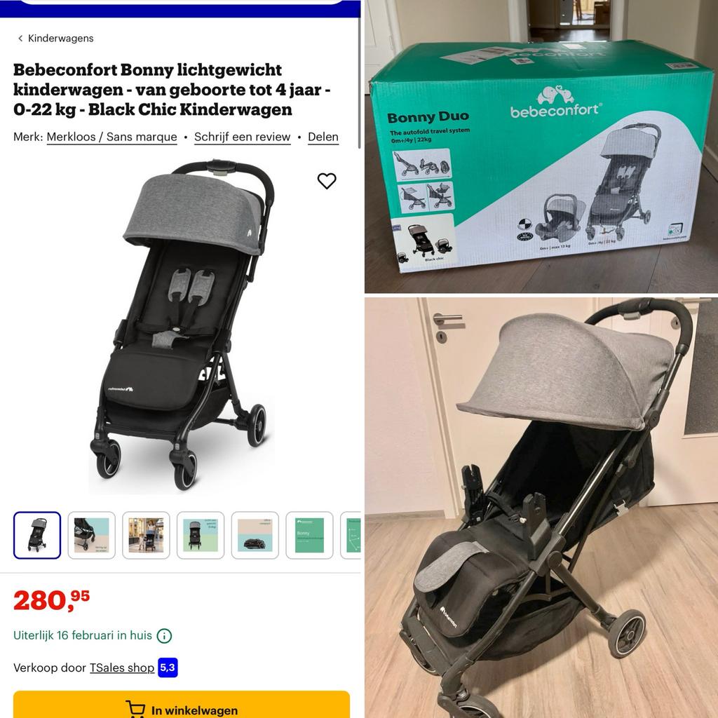 Vliegtuig Reisbuggy set (reiswieg en autostoel), Overige merken, Ophalen of Verzenden, Zo goed als nieuw, Combiwagen